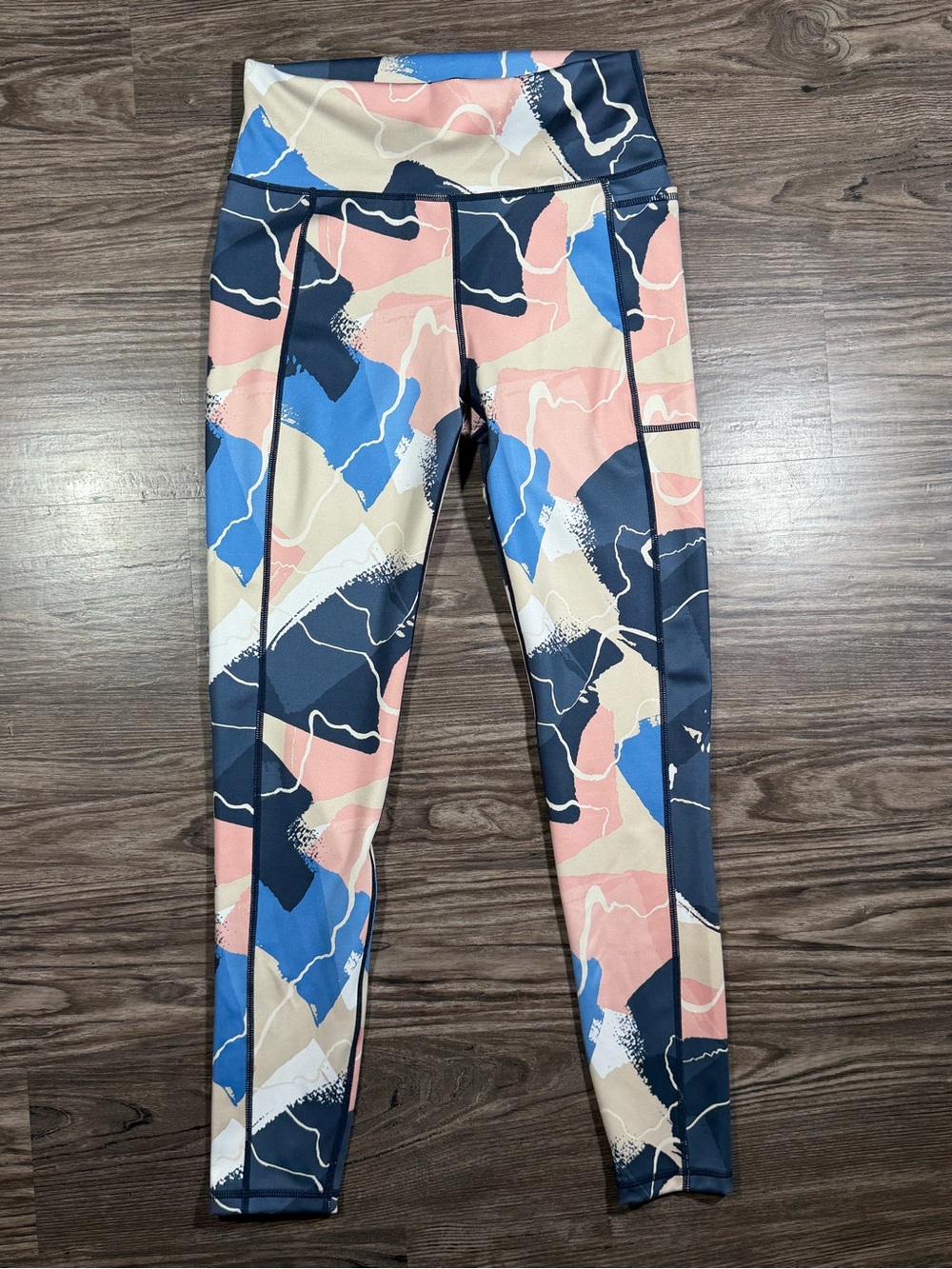 SWEATY BETTY Super Sculpt High Waist Line Art Abstract Print Yoga Pant M 8-10